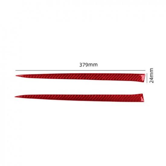 2Pcs Red Carbon Fiber Front Face Bumper Cover Trim Strip For Toyota Supra A90