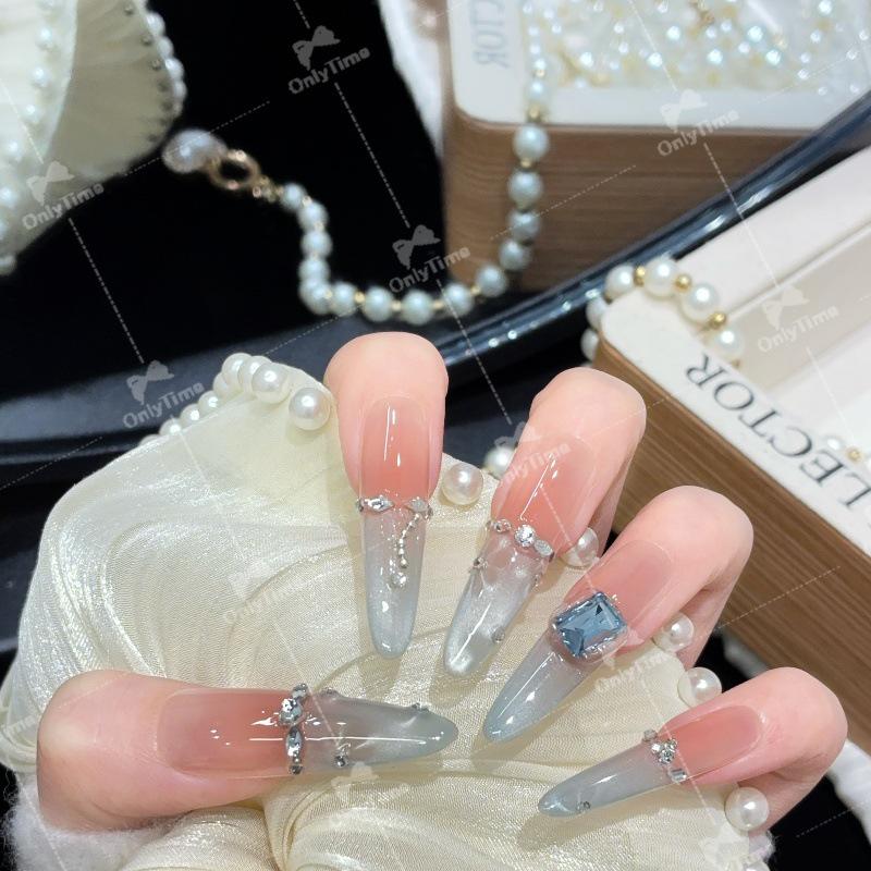 

Elegant Rhinestone Handmade Press-On Nails - K2024 K2024-S