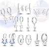 Letter Star Moon Circle Earrings for Women Girls Trendy Fashion Jewelry High Quality Dainty Elegant Gift