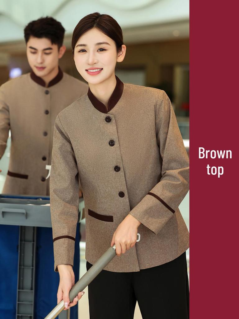 Women's Long Sleeve Hotel Cleaner Uniform Set for Autumn/Winter