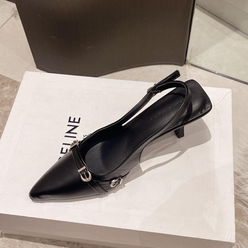 2025 Summer New Baotou Fashion Banquet Party Stiletto Sandals Pointed Hollow Temperament Elegant Supermodel Single Shoes