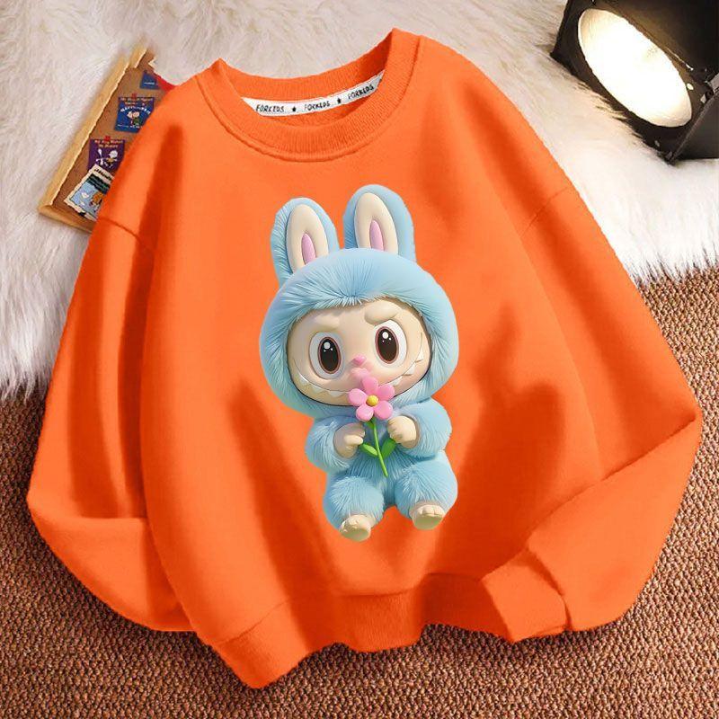 Mikiny s kulatým výstřihem pro děti, s dlouhým rukávem, módní a volné mikiny pro chlapce a dívky na jaro a podzim