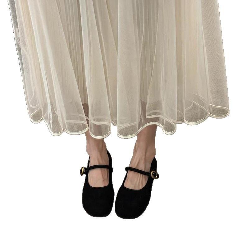 Sanft passender Rock Birkenstocks Frühjahr neue flache runde Mary-Jane-Schuhe Pendler-Temperament einzelne Schuhe