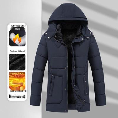 Herren Baumwolljacke mit Kapuze und Fleece-Futter - Mittellang Winter 2025 Stil