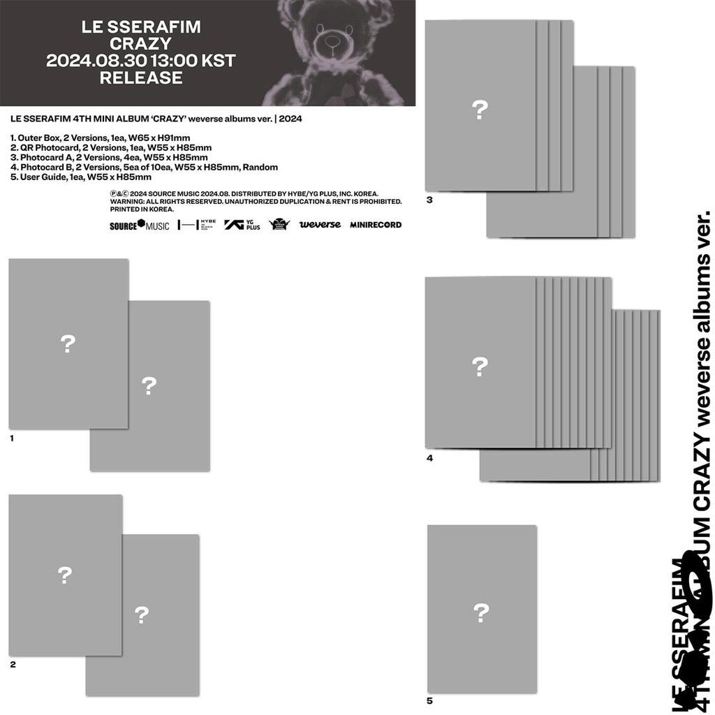 LE SSERAFIM 4. MINIALBUM [CRAZY] (WEVERSE ALBUMS ver.)
