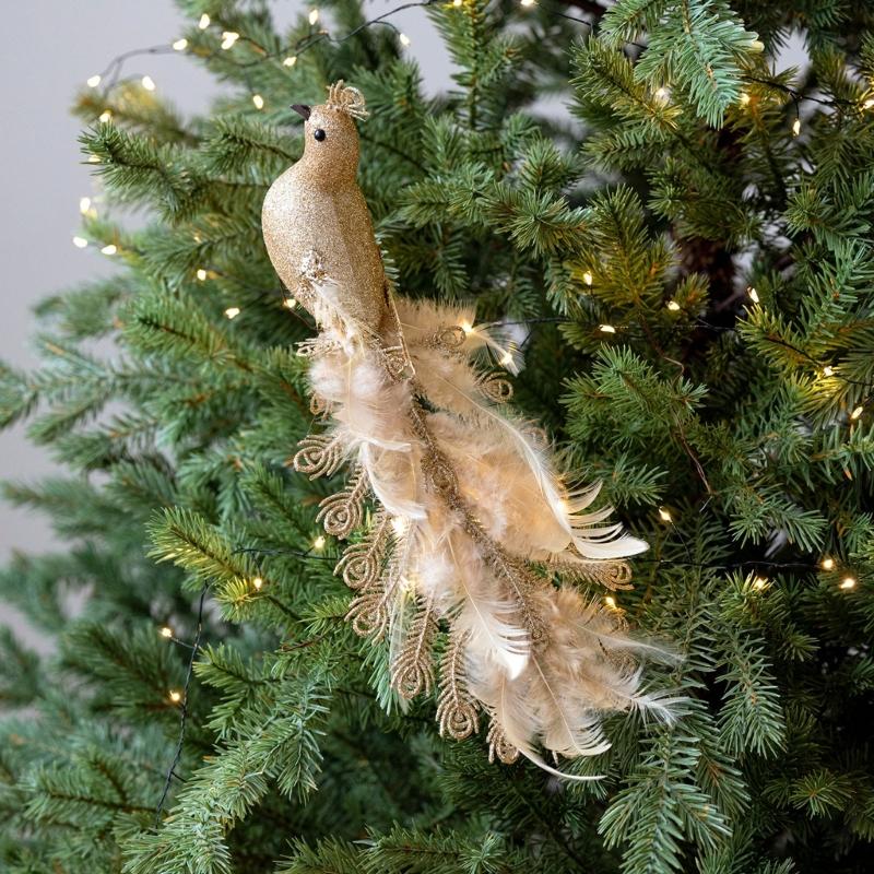 Foam Craft Peacocks With Delicate Design Sparkling Detail Christmas Tree Toppers Ideal For Indoors Outdoor Holiday Decors