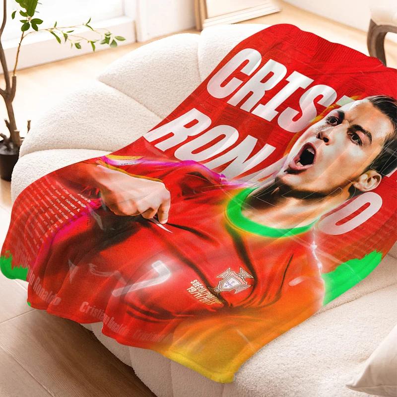 Sofa Blankets for Winter Cristiano Ronaldo Warm Knee Bed Fleece Custom Camping Fluffy Soft Blankets Microfiber Bedding King Size
