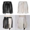 Women Adult Adjustable Faux Leather Waistband Fringe Tassel Skirt Belt Nightclub Costume Cosplay