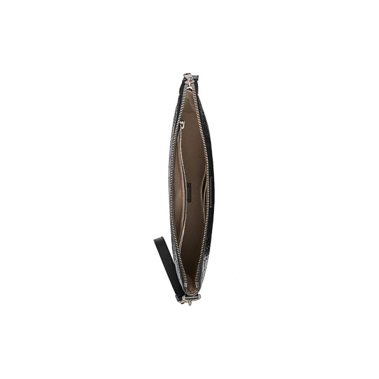 Gucci Monogram Logo Embossed Leather Clutch Men Clutch Black 473881-DMT1N-1000