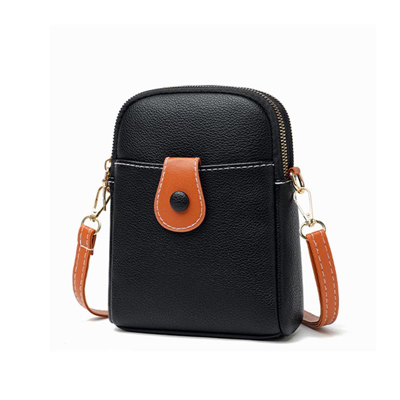 Handytasche für Damen, Umhängetasche aus PU-Leder, einfache mehrschichtige Messenger-Handtasche und Geldbörse, Einkaufstasche