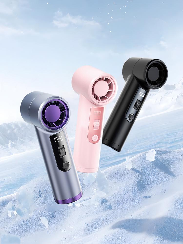 Portable Handheld Fan High Speed Cooling Fans 199 Wind Speed Adjustable 2000mAh Rechargeable Mini Foldable Air Cooling Turbo Fan