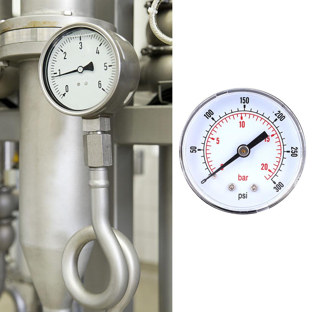 Pressure Gauge 50mm Dial 18 BSPT Back Connection for Air Water Oil Gas (0300PSI 020Bar)