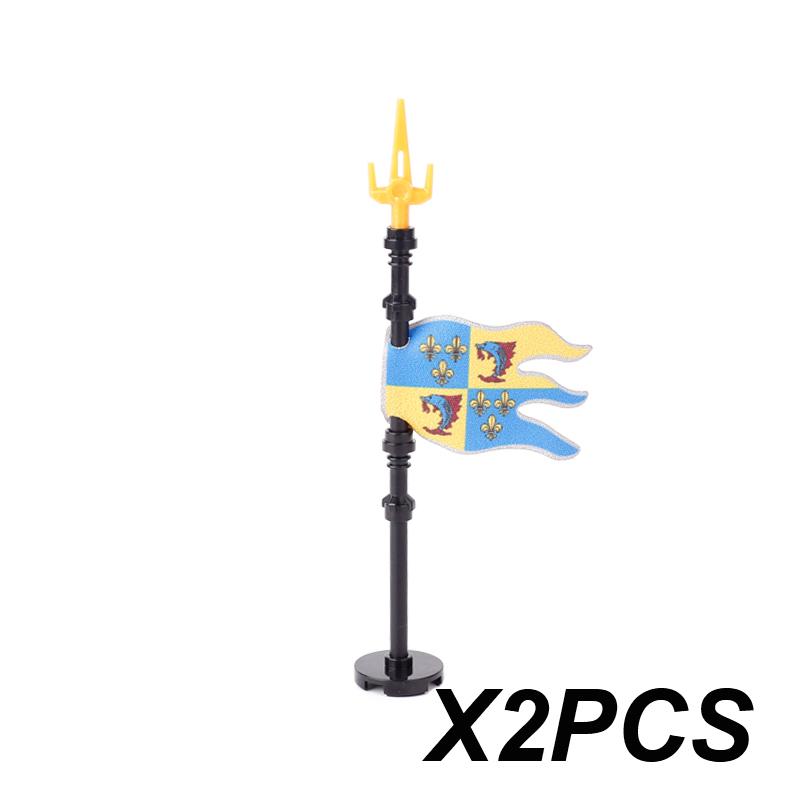 Middle Ages Empire Flag Pole Building Blocks Military Castle Lion Teutonic Knight Soldier Figures Roman Warrior Sheild Brick Toy