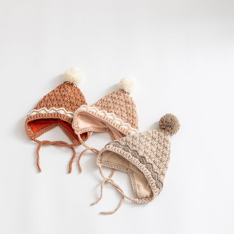 Korean Winter Princess Hat: Cute, Thickened Knit Wool with Ear Protection for Girls