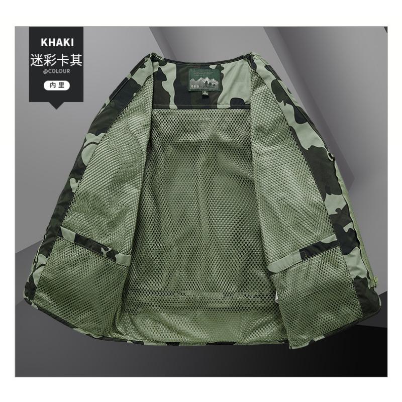 New Camo Quick Drying Mesh Multi Pocket Mens Vest Spring Autumn Outdoor Leisure Breathable Sleeveless Outwear