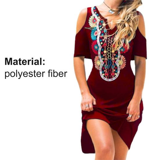 Tribal Dress Dress Bohemian Women Printed  V Neck Skirt for Dating