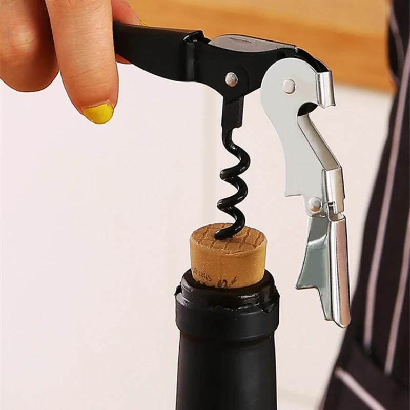 Abridor de vinho tinto profissional de aço inoxidável, saca-rolhas portátil, saca-rolhas, abridor de garrafas de vinho multifuncional, utensílios de cozinha, abridor de cerveja