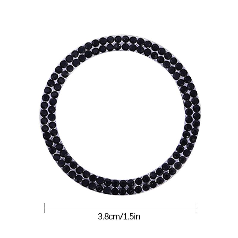 Car One-Click Engine Start Stop Switch Button Cover Double Crystal Rhinestone Sticker Ignition Start Switch Protector Ring