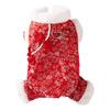 Year-old Safe Pet Warm Dog Clothes New Year West Highlands Festive New Year Greetings Than Bear Tang Suit Cat Cotton-padded Clothes
