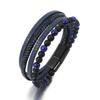 Men's Tiger Eye Beaded Multi-Layer Leather Bracelet