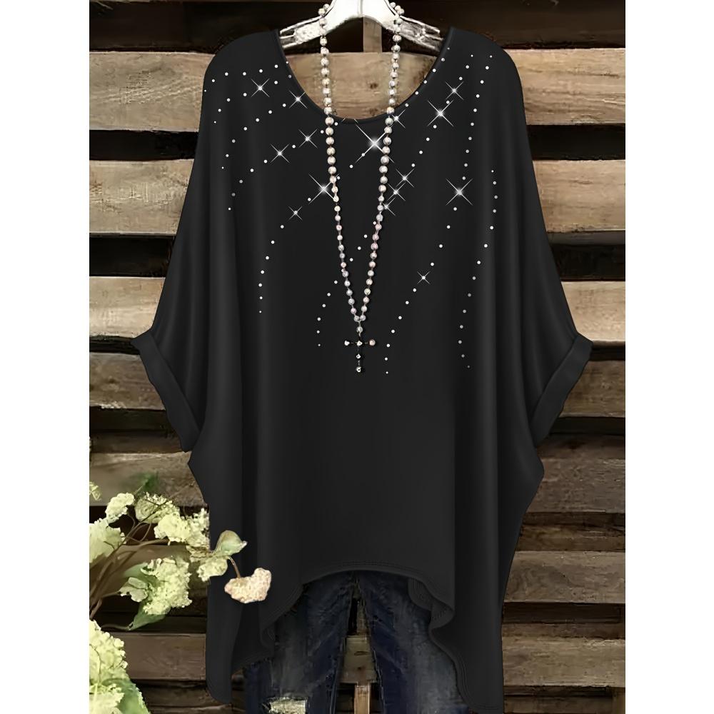 Modne koszulki z gradientem dla kobiet Lato Prosta koszulka z gradientem z nieregularnym dołem z okrągłym dekoltem i krótkim rękawem Wszechstranna odzież damska