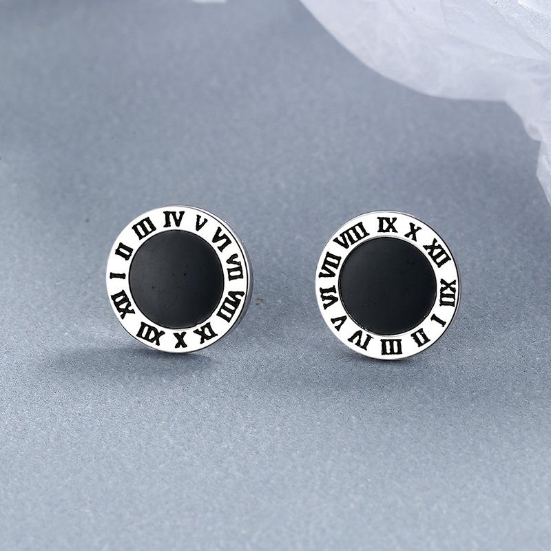 Cold Wind Temperament Niche Earrings Women's Ear Plugs Arabic Digital Glue Jewelry