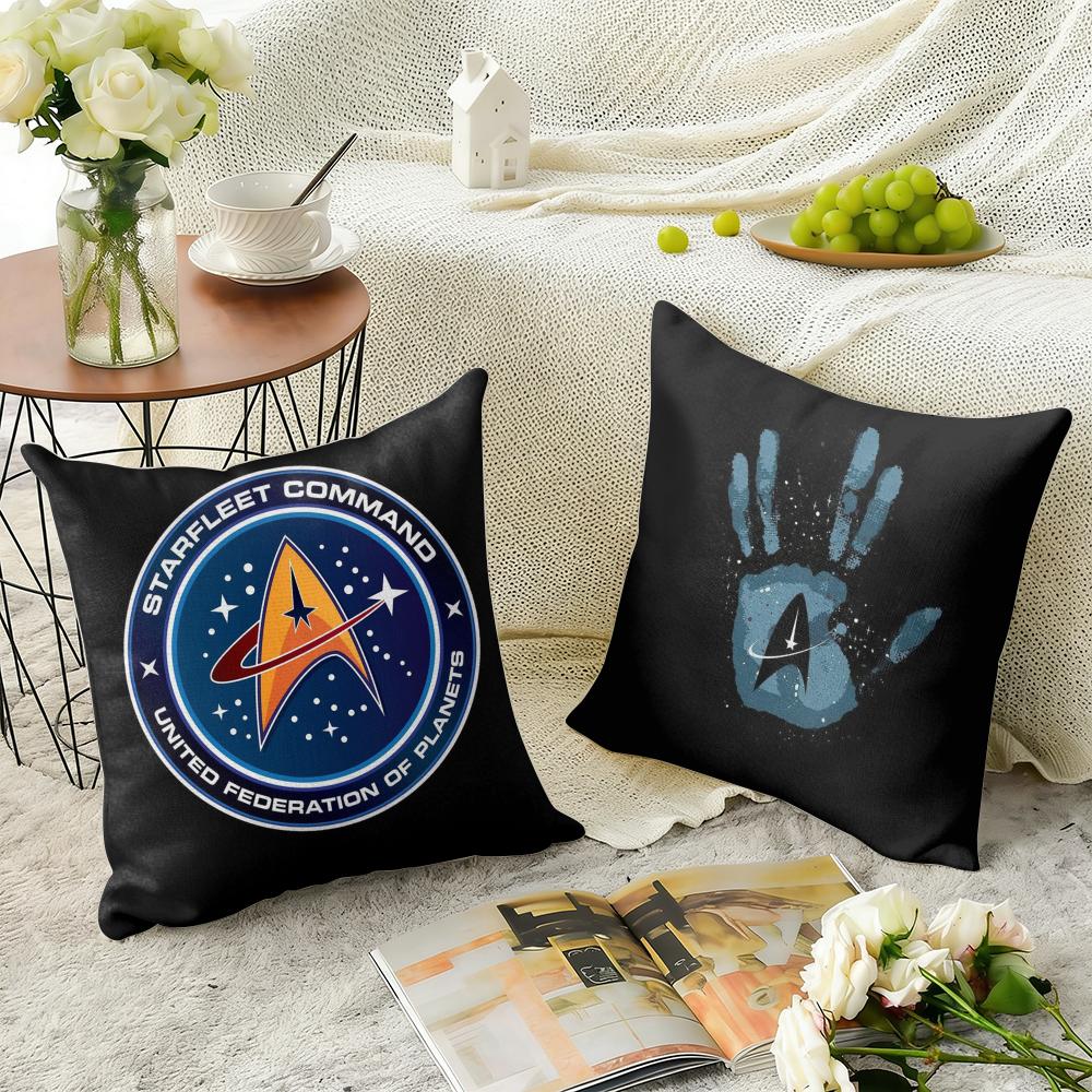 Movie S-Star T-Trek Cushion Cover Natural Linen Organic Fabric Double-Sided Printing Sofa Home Decor Gift Pillow Case