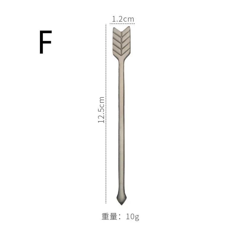 Creative Bow and Arrow Fruit Stick 304 Stainless Steel Gold Plated Fruit Fork Coffee Honey Stirre