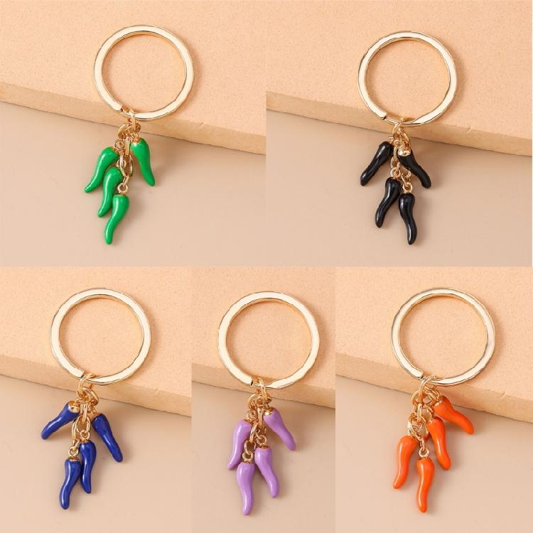 Portachiavi Creativo a Forma di Peperoncino Anello Portachiavi in Lega Accessorio Decorativo Portafoglio Auto Ciondolo da Appendere per Borse Regali