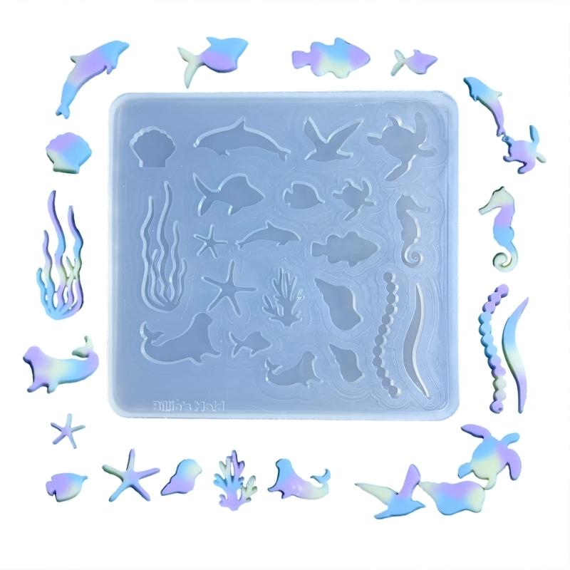 Shaking Cup Parts Moulds Ocean Themed Silicone DIY Crafts Molds Jewelry Making Tools Silicone Mold for Jewelry Making