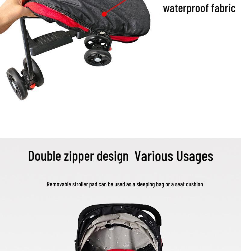 Winter Thickened Baby Stroller Footmuff & Cotton Pad Seat Cushion