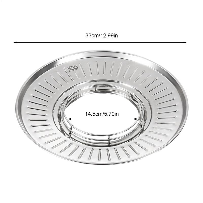 Fried Food Draining Rack Stainless Steel Kitchen Oil Filter Tray Draining Pan Round Strainer Colander Plate For Home Baking