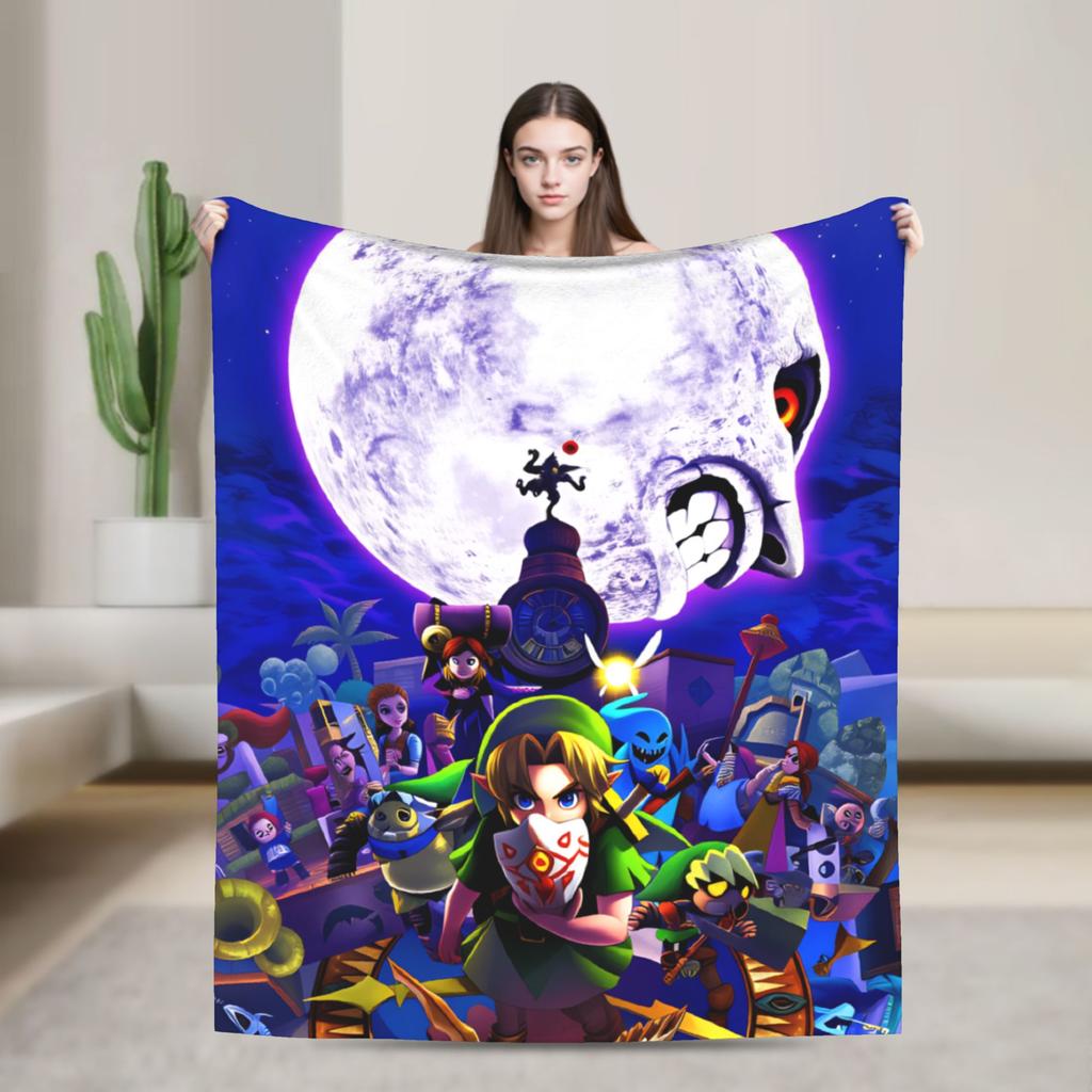 Link Cartoon Z-Zeldas Soft Warm Blanket Decorative Plush Throw Blanket Aesthetic Couch Chair Flannel Bedspread Sofa Bed Cover