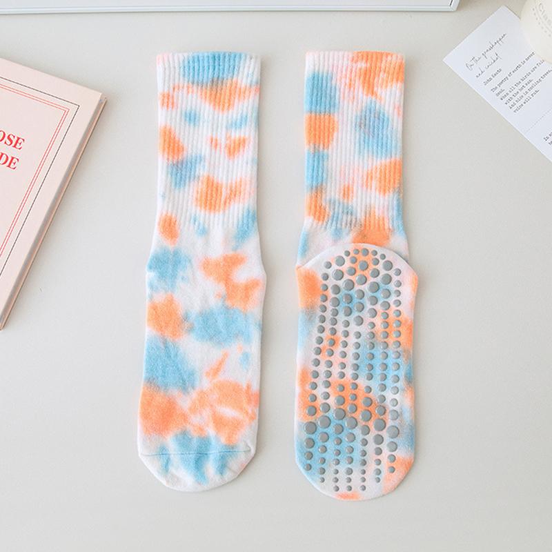 Damen Weiblich Pilates Yoga Yoga Socken Tie Dye Griffige Socken Sport Yoga Socken Anti Rutsch Pilates
