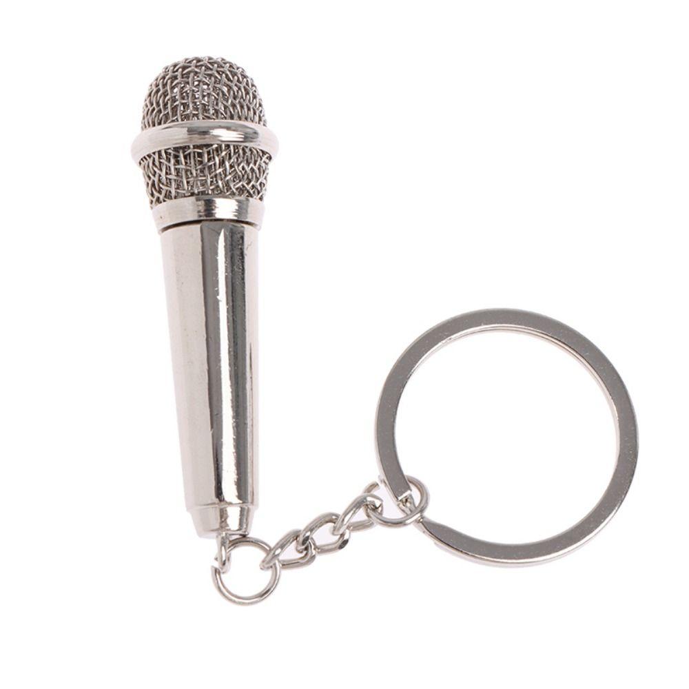 Creative Microphone Key Ring Fashion Pendent Key Chain Car Key Holder  Handbag Accessories