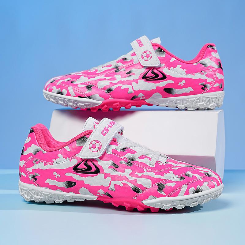 

Низкий верх, кожаная поверхность, сломанные шипы, детские футбольные бутсы, спортивная обувь, молодежные кроссовки, трансграничные профессиональные тренировочные бутсы, на липучке 39