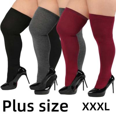 Chaussettes hautes grandes tailles 3XXXL pour filles, guêtres confortables montantes jusqu'aux cuisses, pour femmes rondes.