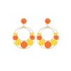 Summer Dopamine Color Stud Earrings Sweet Flower Circle Vacation Wind Earrings Femininity Niche Earrings