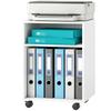 Printer Stand Printer Table with 2 Open Shelves, Lockable Casters for Office Home Fax Scanner 40 X 35 X 56 Cm White