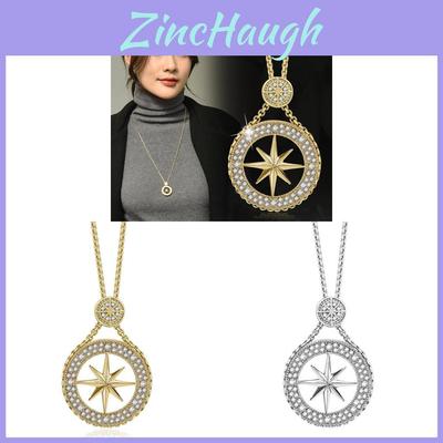 Korean Style Sparkle Star Necklace With Alloy Gemstone Pendant For Winter Fashion