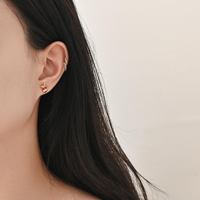Christmas Fruit Earrings Light Luxury High-end Autumn and Winter Style Christmas Earrings Festive Atmosphere