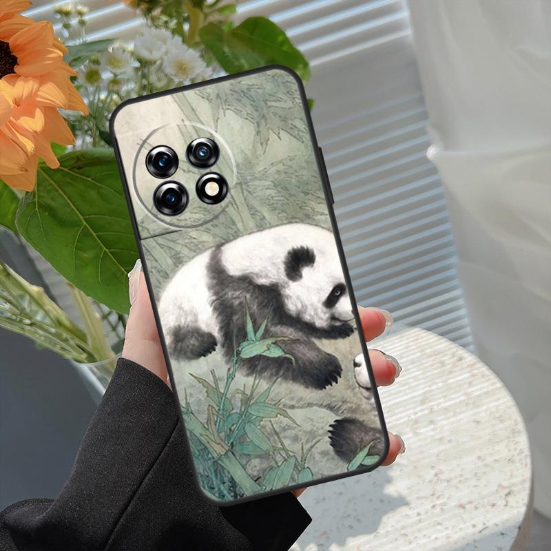 Chinese Bear Panda Case For OnePlus 15 15R 12 12R 13T 13R 13 11 10 10R 10T 8T Nord 5 CE 2 3 4 Lite N20 N30 Cover