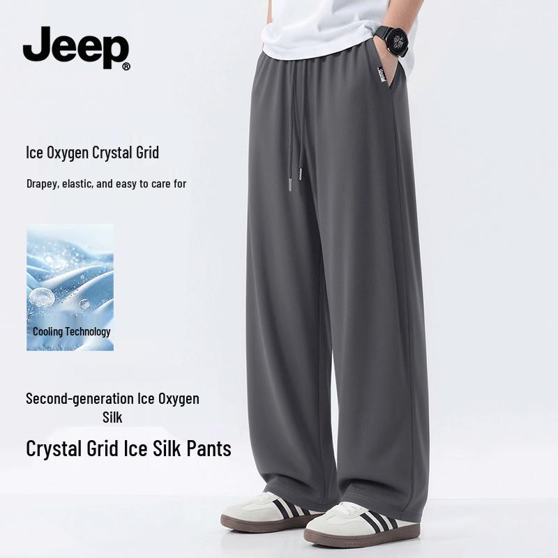 JEEP Men s Ice Silk Quick-Dry Wide-Leg Casual Pants 3XL