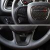 For Dodge Challenger Charger 2015-2025 Carbon Fiber Style ABS Interior Steering Wheel Trim Cover Button Frame Sticker Decoration
