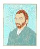 Van Gogh Self-Portrait Pin, Painting Motif, Art Design, Butterfly Clutch, Alloy, Stylish Accessory, Gift