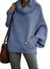 Turtleneck Women's Solid Color Knitted Sweater Fashion Pullover Lantern Loose Long Sleeve Casual Sweater