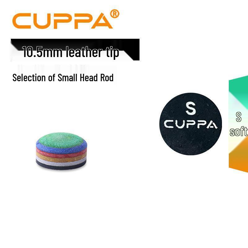 CUPPA Rainbow Tip Professional Pool & Snooker Cue: Universal 8-Ball, Small & Large Head Compatible.