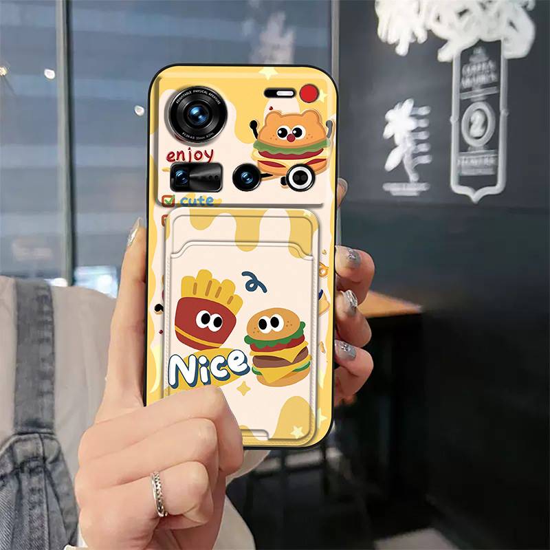 Weiche Hülle Silikon Handyhülle Für ZTE Nubia Z70 Ultra Staubschutz Schutz Stoßfest Kartenfach Kartensteckplatz Vollständige Umhüllung