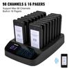 Restaurant-Pager 16 Untersetzer Paging-System Max. 98 Kinderbetreuungs-Pager Kabelloses Paging Warteschlangen-Rufsystem Touchscreen mit Vibration, Blinken und