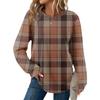 Women's Plaid Print Round Neck Long Sleeve Casual Loose Top
